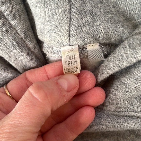 UO Out From Under Cropped Hoodie, Light Heather Grey - Picture 2 of 3